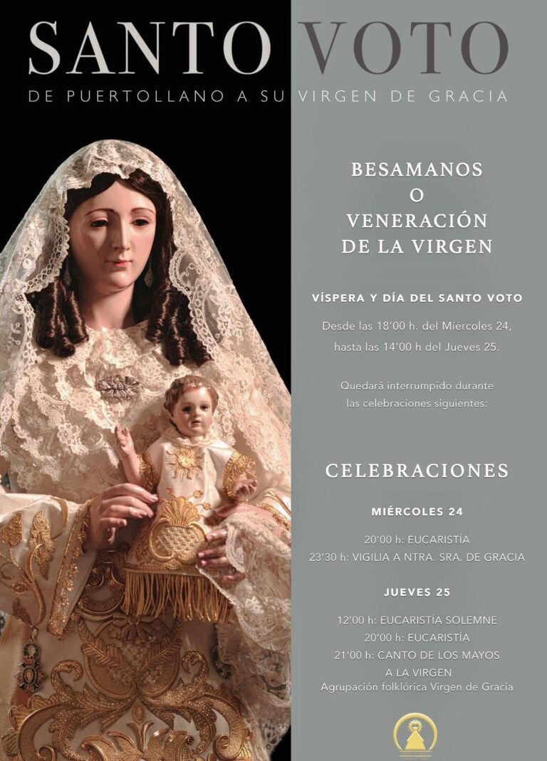 Puertollano: Besamanos, función solemne y canto de mayos en las actividades religiosas del Santo Voto