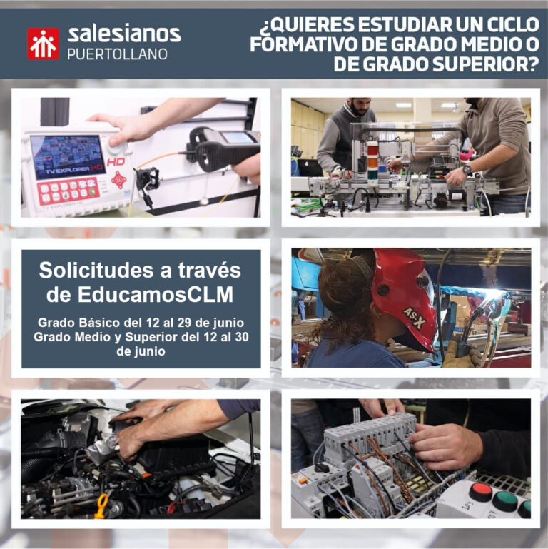 Salesianos Puertollano inicia el proceso de admisión a Formación Profesional, con su amplia oferta formativa