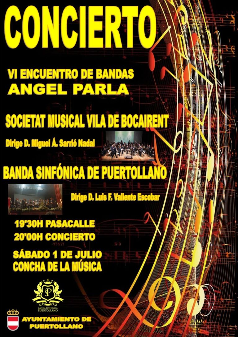 La Sinfónica de Puertollano y la Societat Musical de Bocairent el sábado en el VI Certamen de Bandas “Ángel Parla”