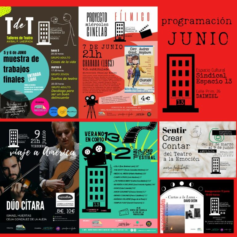 SINDICAL ESPACIO 13 en Daimiel sigue apostando por la cultura dando la bienvenida al verano