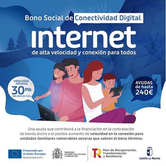 El Gobierno de Castilla-La Mancha anima a solicitar a los consumidores vulnerables severos el Bono Social de Conectividad