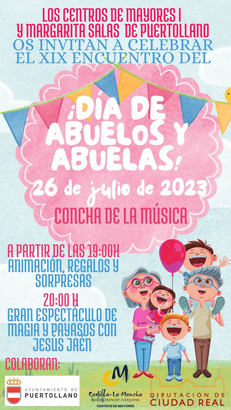 Los centros de mayores de Puertollano celebrarán el 26 de julio el Día del los Abuelos y Abuelas en la Concha de la Música