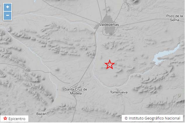Registrado un terremoto de magnitud 3,4 en Valdepeñas