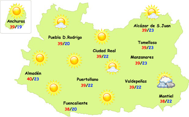El tiempo en Ciudad Real: continuará el calor intenso durante el fin de semana