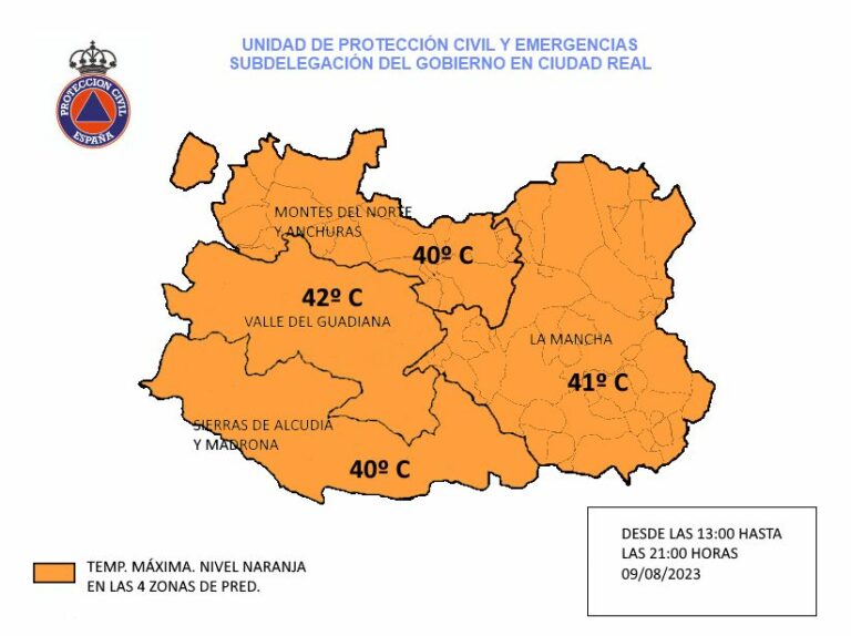 Protección Civil alerta por riesgo de incendios y temperaturas extremas este miércoles, día álgido de la ola de calor