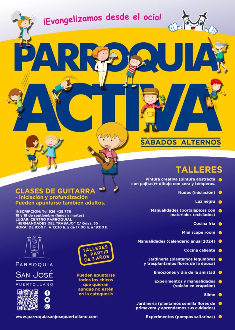 La Parroquia San José de Puertollano abre la inscripción para los talleres educativos y clases de guitarra