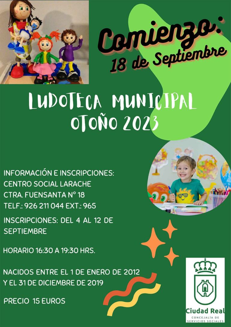 Ciudad Real: Abierto el plazo de solicitud para la ludoteca de Larache, que abrirá el próximo 18 de septiembre