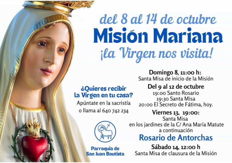 La parroquia de San Juan Bautista de Puertollano llevará la imagen de la Virgen de Fátima a los hogares de la barriada que lo soliciten