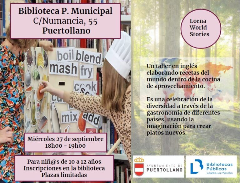 Puertollano: La Biblioteca abre la inscripción de un taller de cocina en inglés para niños de 10 a 12 años