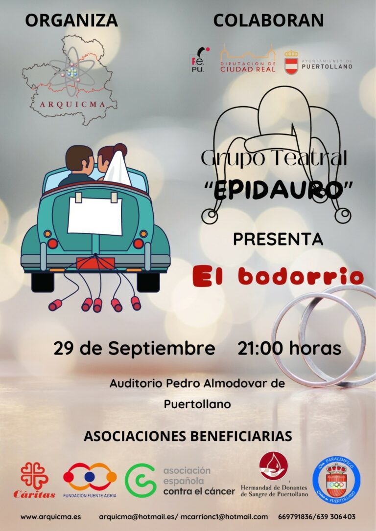 La comedia vuelve al escenario del Auditorio con «El bodorrio» de Epidauro en el XI Teatro Solidario de Arquicma
