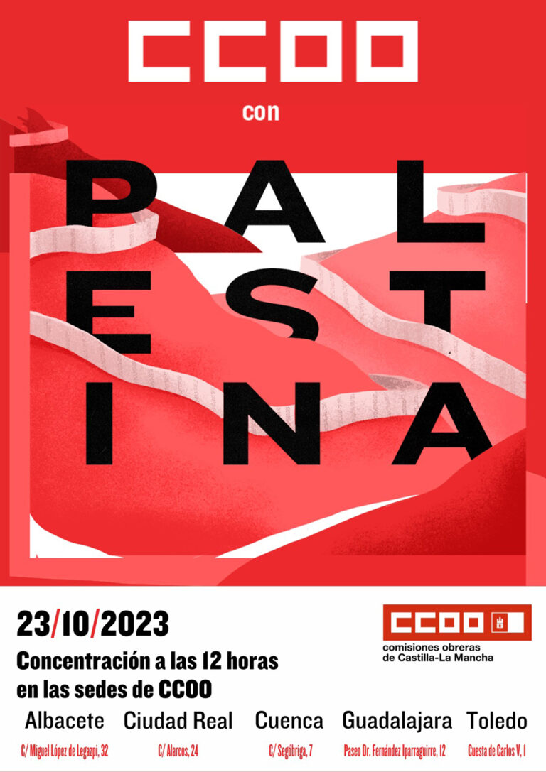 CCOO convoca concentraciones en solidaridad con el pueblo palestino