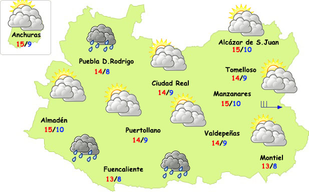 El tiempo en Ciudad Real: frente el lunes de madrugada y algo más de fresco