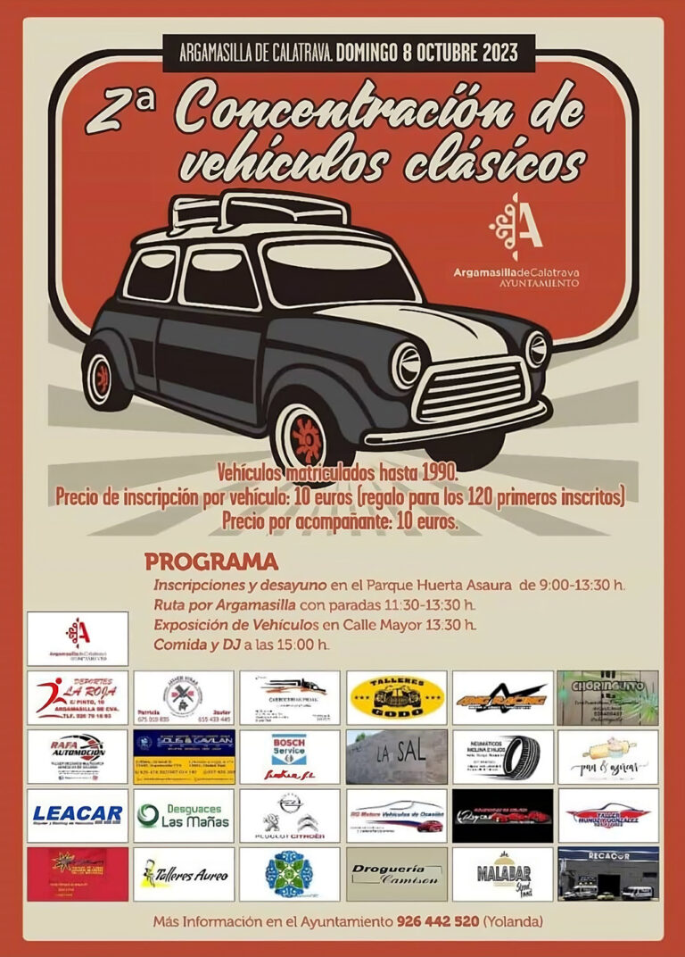 Argamasilla de Calatrava vive este domingo su II Concentración de Vehículos Clásicos