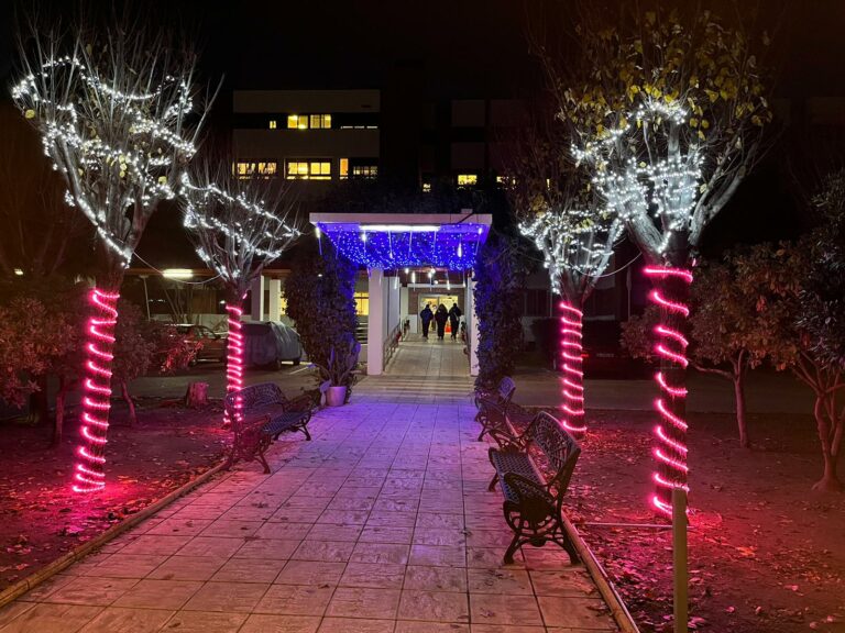 El Ayuntamiento de Puertollano instala iluminación navideña en la entrada de residencia «Pocitas del Prior»