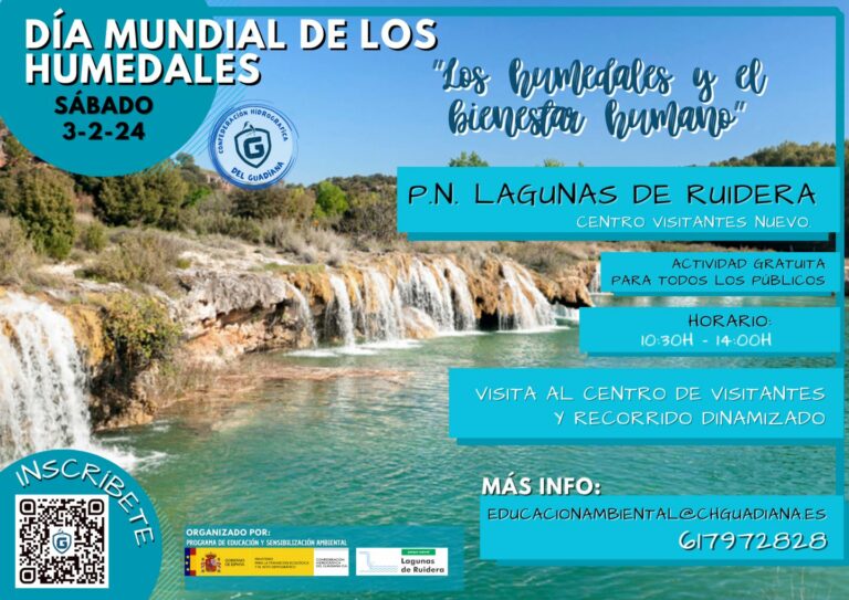 La Confederación Hidrográfica del Guadiana celebrará el Día Mundial de los Humedales con una jornada en el P.N. de las Lagunas de Ruidera