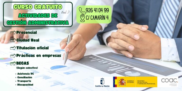 Mejora tus opciones laborales en Ciudad Real con el Curso de Actividades de Gestión Administrativa
