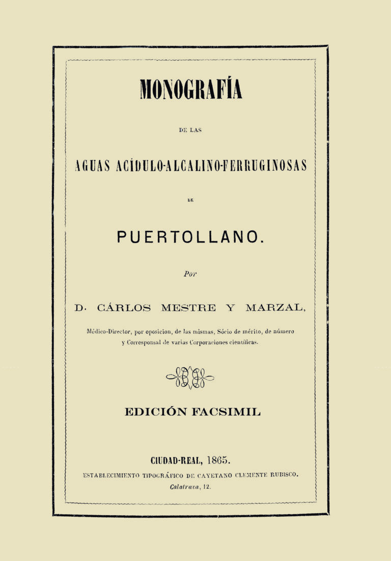 Este viernes se presenta el libro ‘Monografía de las Aguas Acidulo Alcalino Ferruginosas de Puertollano’