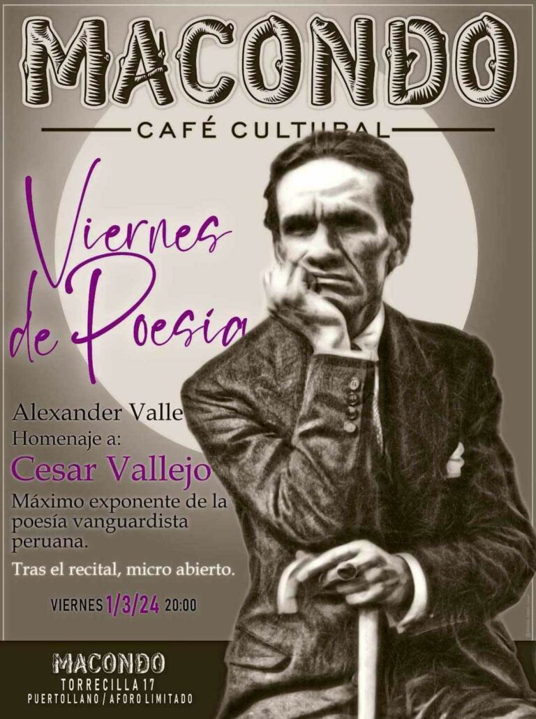 El café-bar Macondo de Puertollano acogerá un encuentro literario en homenaje al poeta César Vallejo