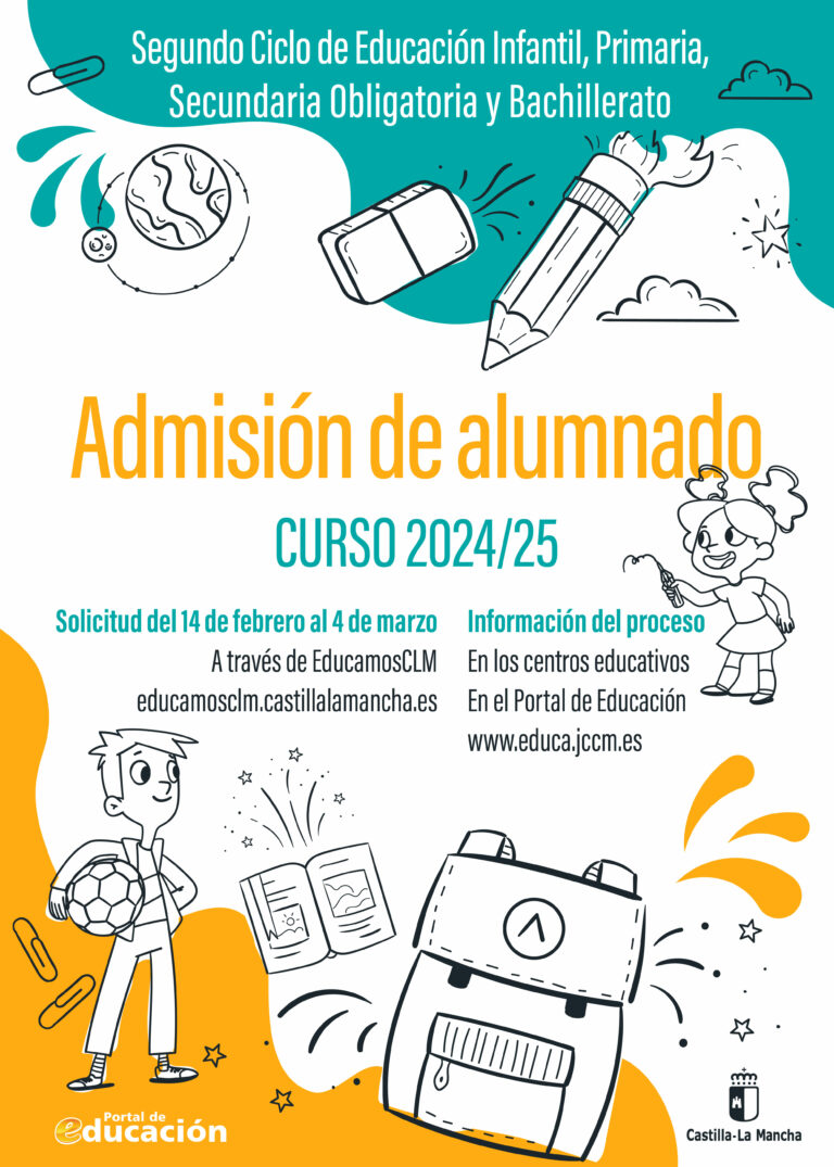 El Gobierno de Castilla-La Mancha oferta desde hoy 33.628 plazas en la provincia de Ciudad Real dentro del proceso de admisión de alumnado