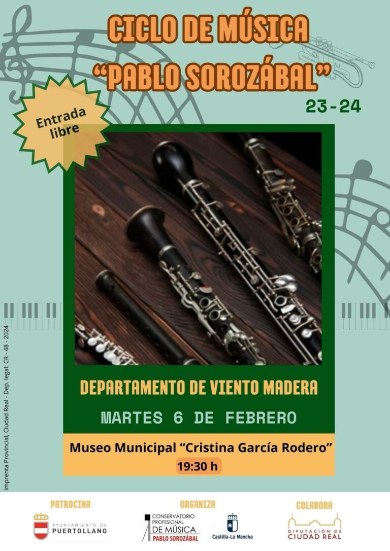 El Conservatorio “Pablo Sorozábal” de Puertollano ofrece este martes un concierto en el museo municipal