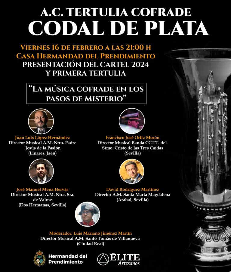 La A.C. Tertulia Cofrade “Codal de Plata” reúne este viernes a cuatro de los mejores directores musicales del país