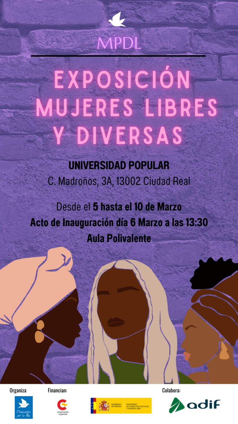La Universidad Popular de Ciudad acogerá la exposición fotográfica «Mujeres libres y diversas » organizada por Movimiento por la Paz