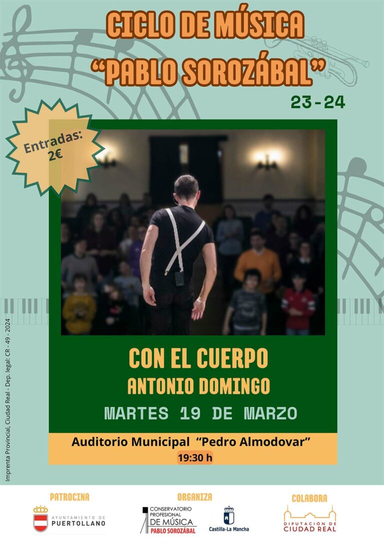 Puertollano: Prosigue el ciclo musical “Pablo Sorozábal» con el concierto de Antonio Domingo