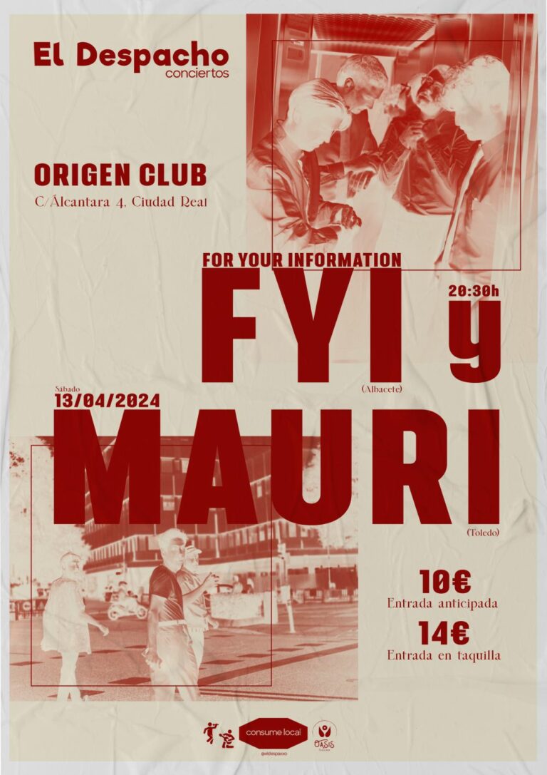 Mauri y FYI, en abril en la Sala Origen de Ciudad Real