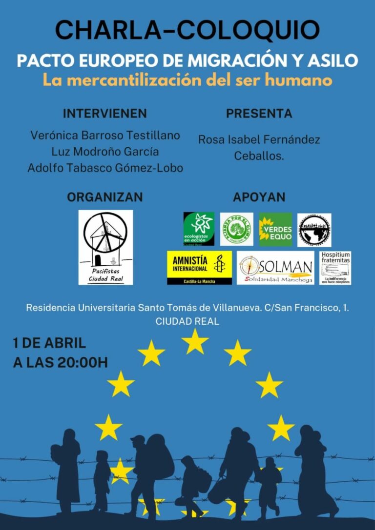 Charla coloquio sobre el Pacto Europeo de Inmigración y Asilo, organizada por Pacifistas Ciudad Real