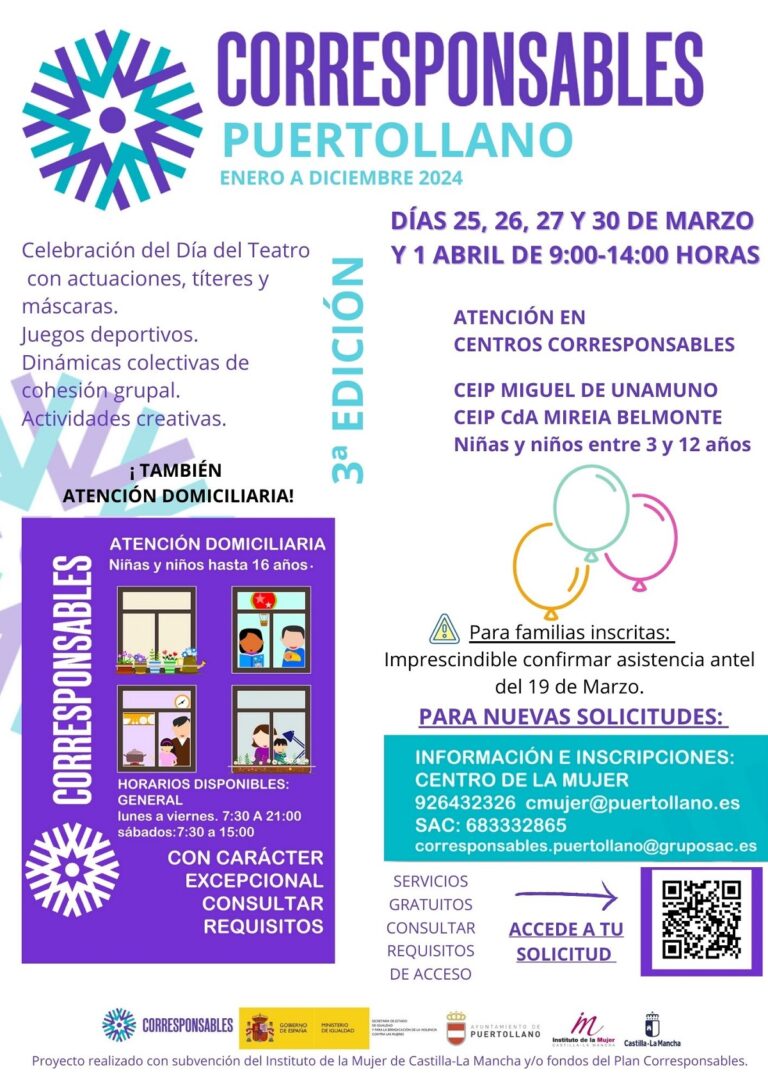 Puertollano: Los colegios Unamuno y Mireia Belmonte abrirán sus puertas con el Plan Corresponsables en vacaciones de Semana Santa
