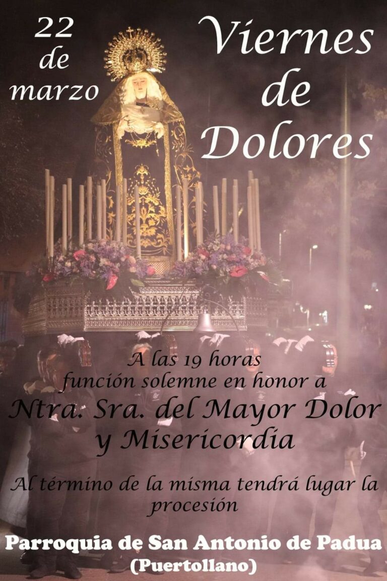 Puertollano: Nuestra Señora del Mayor Dolor abrirá las procesiones de Semana Santa en la tarde del Viernes de Dolores