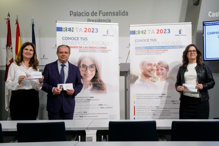 En Castilla-La Mancha, más de 150.000 contribuyentes podrán beneficiarse de las deducciones fiscales autonómicas para la campaña de la renta de 2023