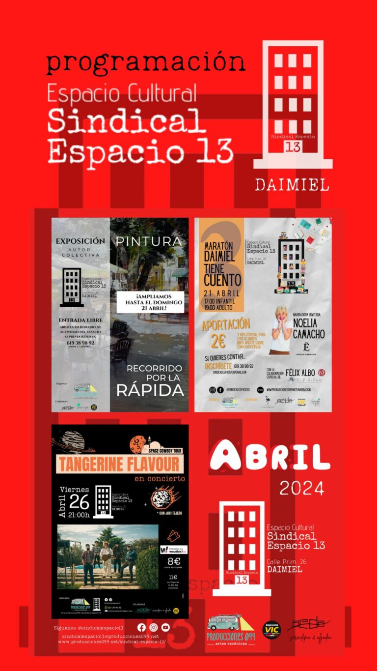 Este domingo Sindical Espacio 13 celebra el Día del Libro con su maratón ‘Daimiel tiene Cuento’