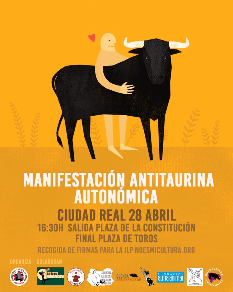 Convocada manifestación antitaurina en Ciudad Real para el próximo 28 de abril