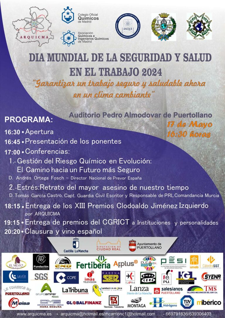 Puertollano: Arquicma celebrará el Día Mundial de la Seguridad y Salud en el Trabajo el 17 de mayo