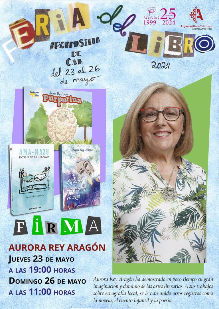 La escritora Aurora Rey Aragón, hará doblete en la I Feria del Libro de Argamasilla de Calatrava