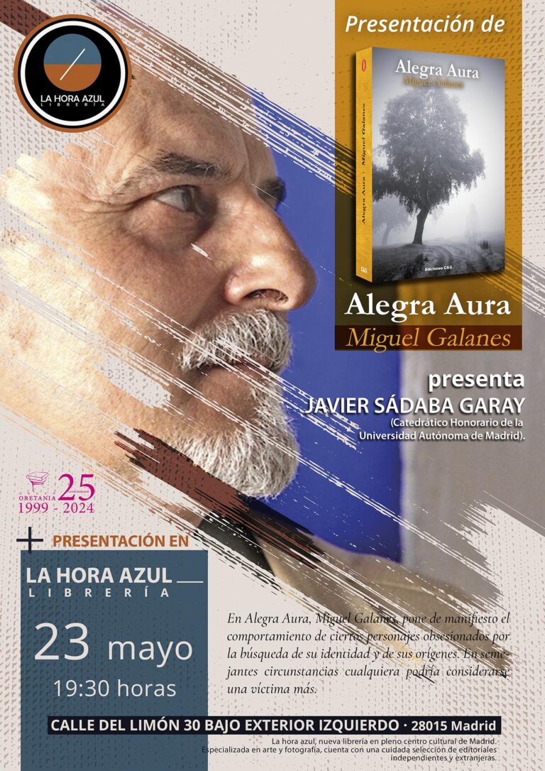 El Grupo Oretania, alerta sobre la nueva novela de Miguel Galanes, “Alegra Aura”: “no es apta para lectores sin preparación”