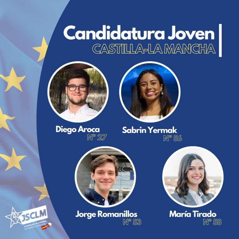 Cuatro jóvenes socialistas de Castilla-La Mancha formarán parte de la candidatura del PSOE a las elecciones europeas