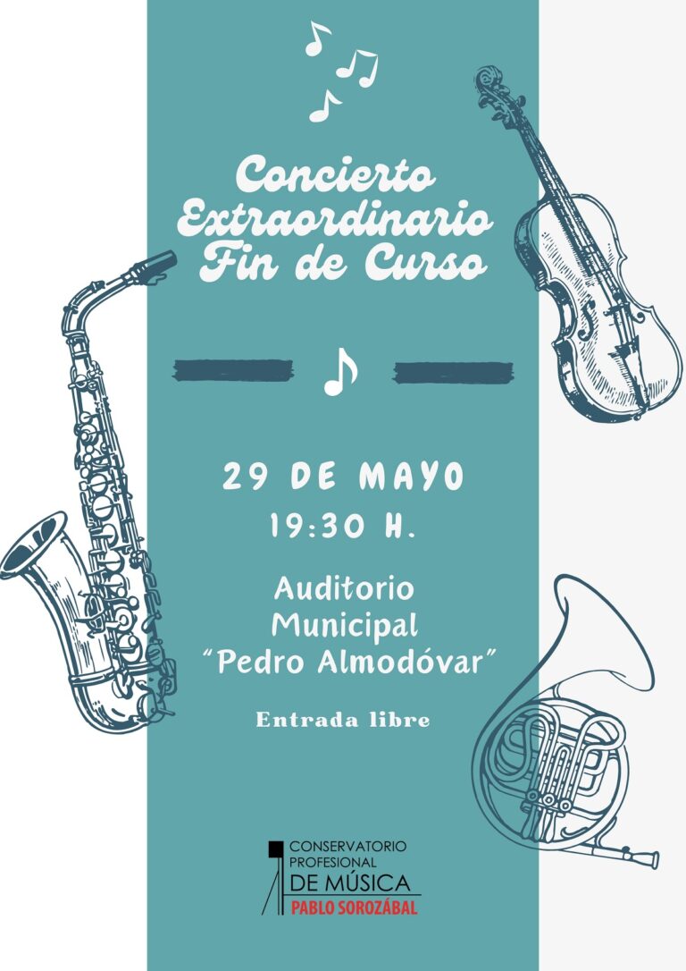 Puertollano: El Conservatorio «Pablo Sorozábal» despedirá el miércoles el curso académico con un concierto del coro, orquestas y bandas