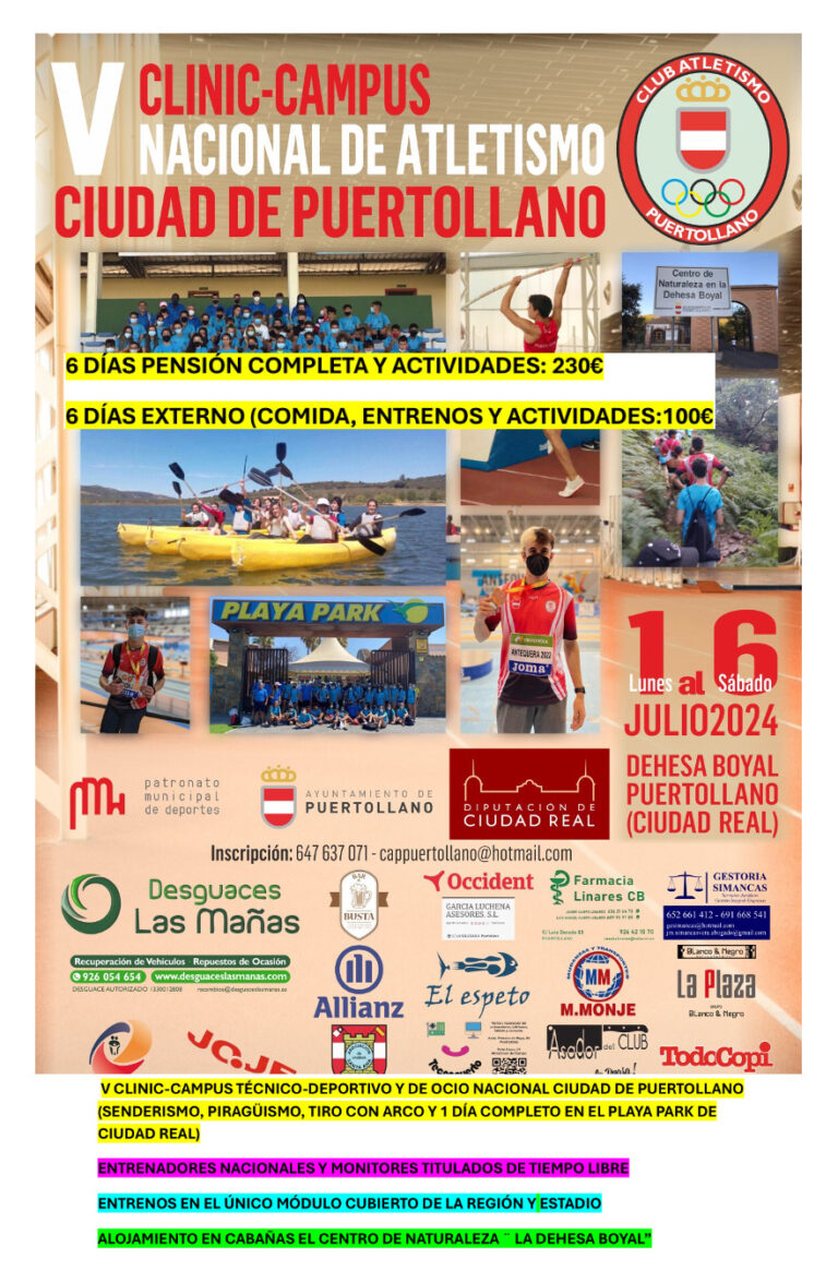 Puertollano: Abierta la inscripción del V Clinic-Campus de perfeccionamiento de atletismo