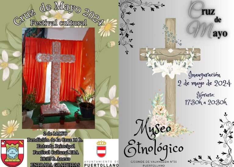 Puertollano: La barriada Santa Ana, el Museo Etnológico y la Cofradía de la Veracruz abrirán esta semana sus cruces de mayo