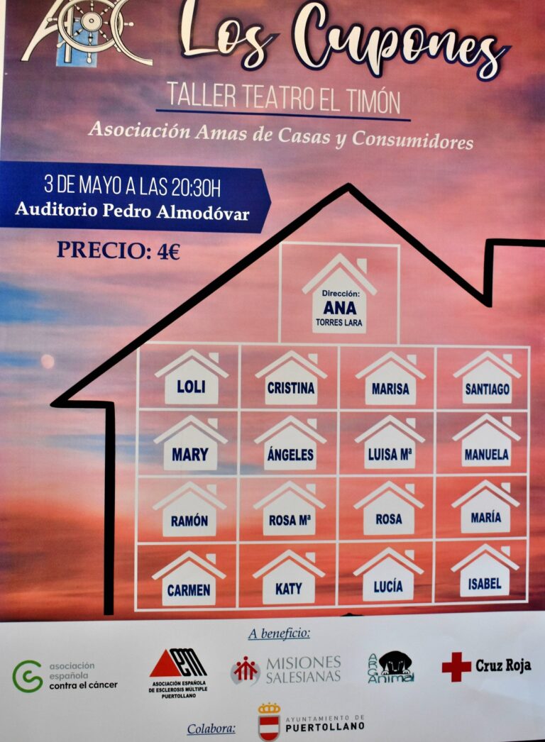 Puertollano: El taller de las amas de casa «El Timón» representará el viernes la función benéfica «Los cupones»