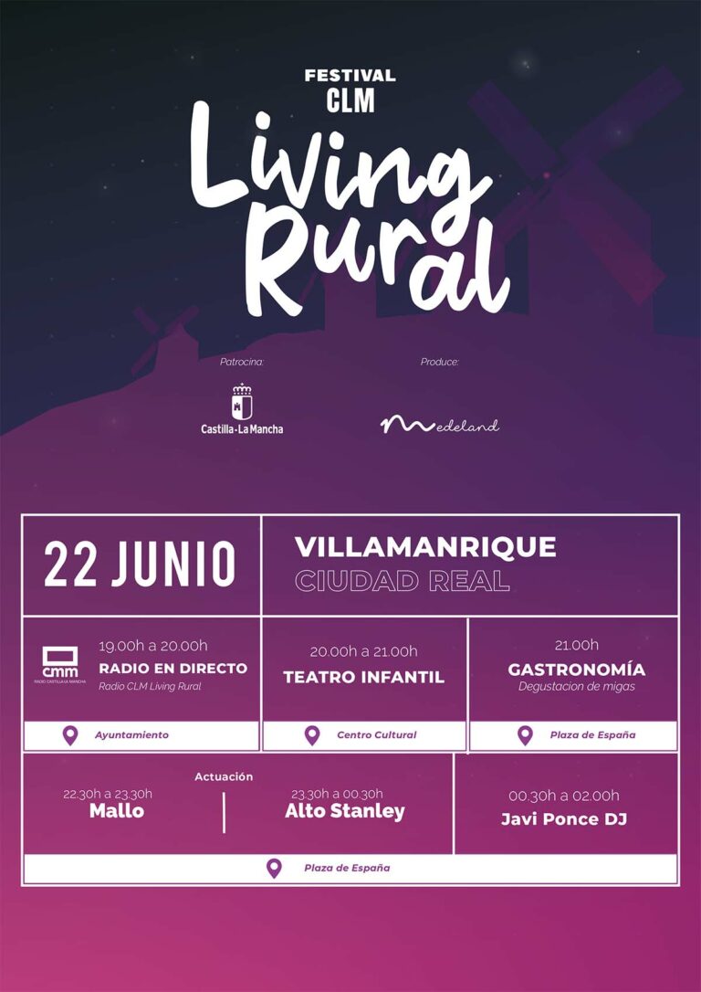 El ‘Festival CLM Living Rural’ llega mañana a Villamanrique con una oferta completa de ocio, música y gastronomía para las familias