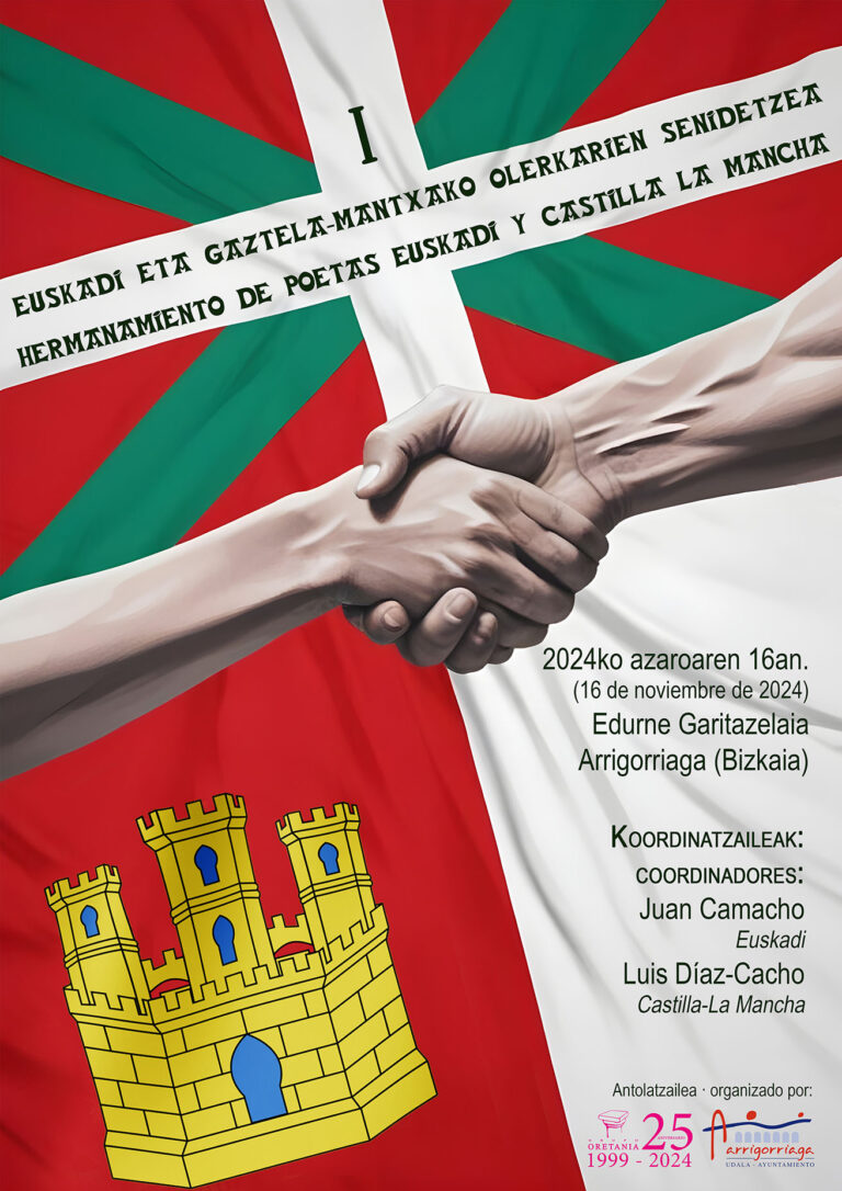 Arrigorriaga acogerá el ‘I Hermanamiento Oretania de poetas de Euskadi y de Castilla-La Mancha’