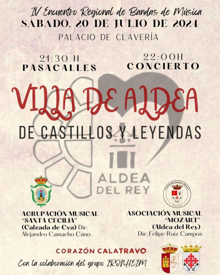 ‘Castillos y Leyendas’ en la explanada del Palacio de Clavería con motivo del IV Encuentro Regional de Bandas de Música “Villa de Aldea”