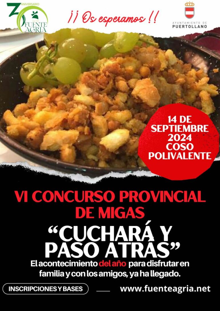 La Asociación “Fuente Agria” anima a agrupaciones y peñas a participar en el VI concurso provincial de migas “Cuchara y paso atrás”