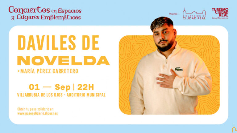 Los Conciertos en Espacios y Lugares Emblemáticos impulsados por la Diputación llegarán a Villarrubia de los Ojos el domingo 1 de septiembre con la actuación de Daviles de Novelda