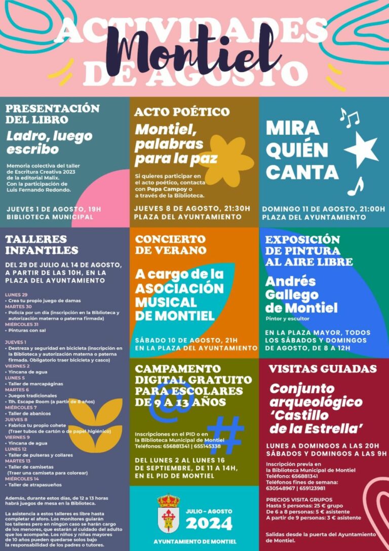 Montiel, un agosto lleno de actividades