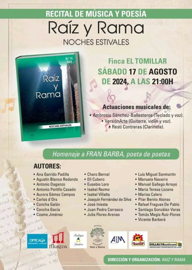 Raíz y Rama prepara su Noche Estival en la finca El Tomillar de Membrilla con un homenaje a Fran Barba