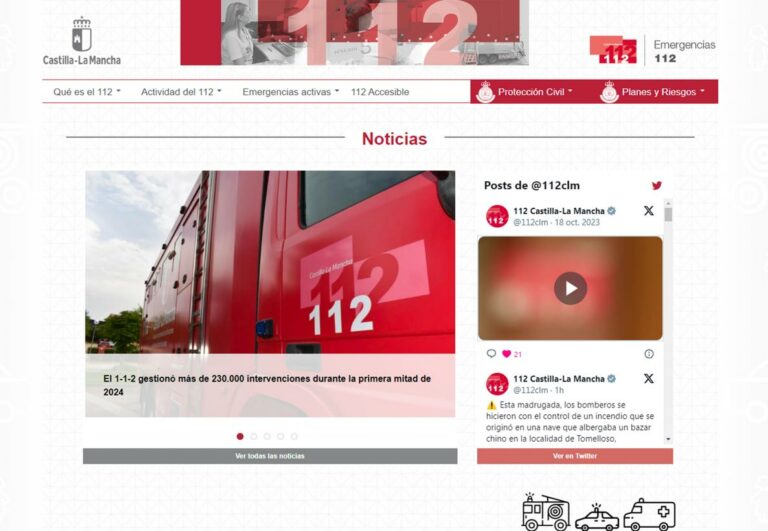La página web del 1-1-2 de Castilla-La Mancha recibe más de 58.700 visitas en los primeros seis meses del 2024